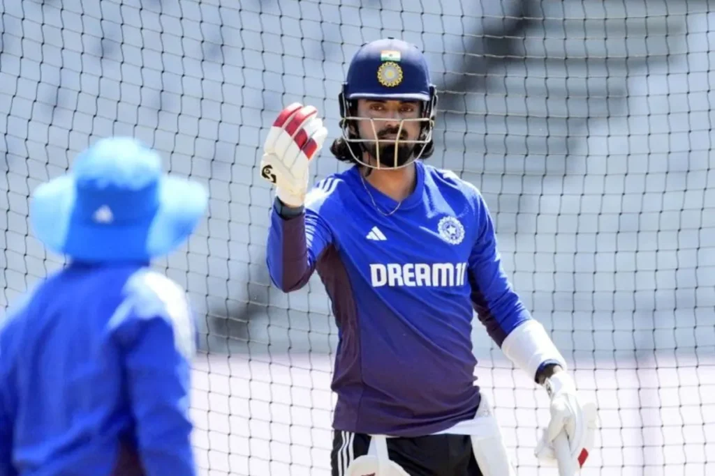 KL Rahul in the nets ahead of the Leeds Test. | Image Credits: Social Media X