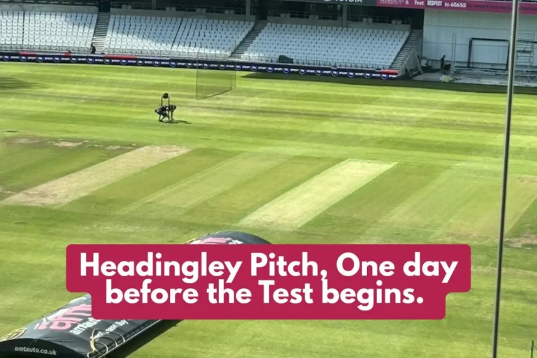 Headingley Pitch, One day before the Test begins.